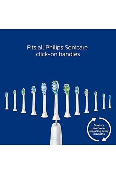 Philips Sonicare Intercare replacement toothbrush heads, HX9003/65, BrushSync technology, White 3-pk