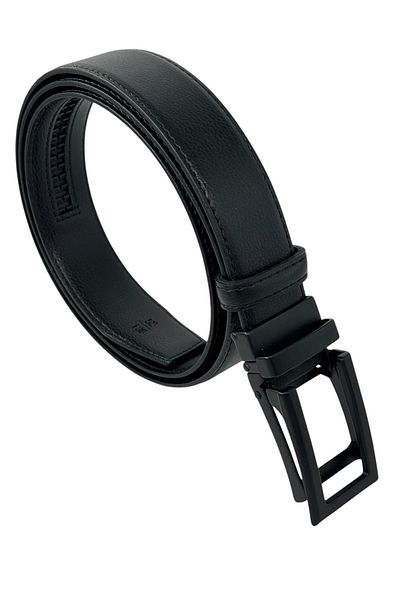 S.S SÜZER DERİ Μαύρο Faux Leather Automatic Mechanism Buckle Χωρίς τρύπα 3,5 cm Πλάτος Classic Belt - 8201-ST