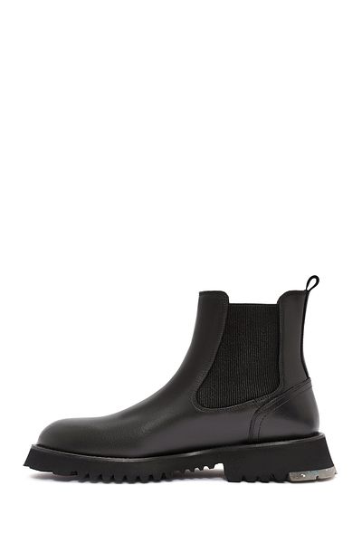 Derimod Men's Black Leather Chelsea Boots 24Wfd 641918
