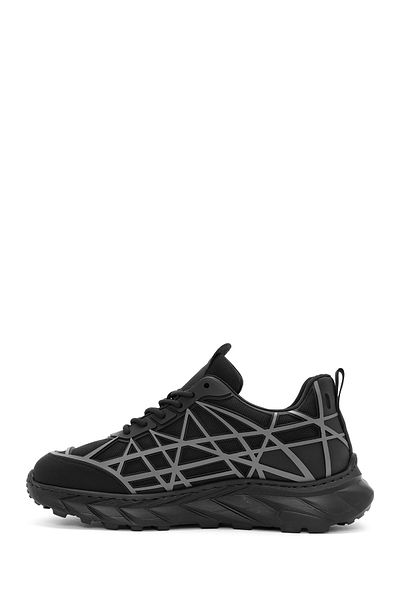 Derimod Men's Black Sneakers - Lace-Up and Thick Sole Fabric 24Wfd 690014