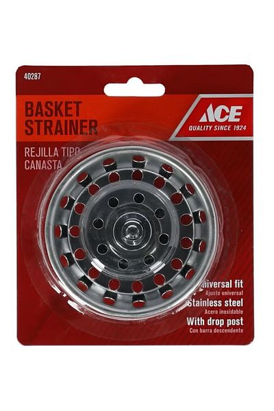 ACE Stainless Steel Basket Strainer Chrome 1.5inch