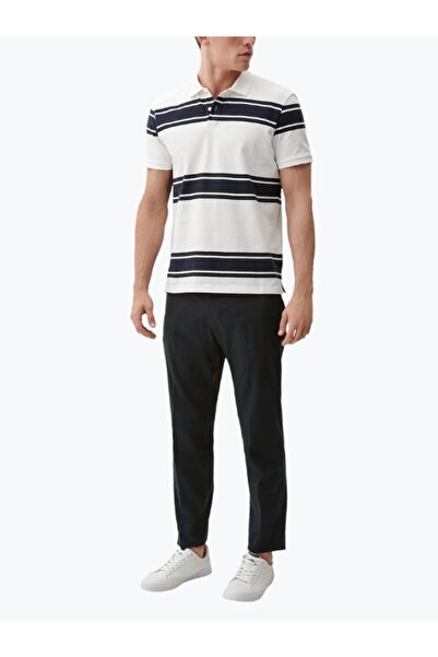 s.Oliver Men's slim fit linen and polyester blend suit trousers, Black