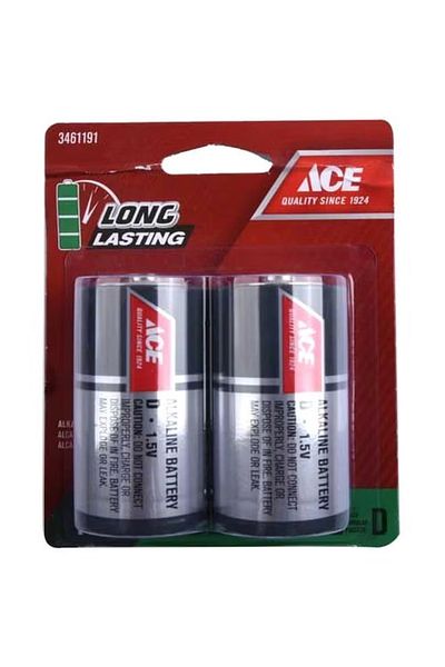 ACE 2-Piece Alkaline Battery Silver/Black