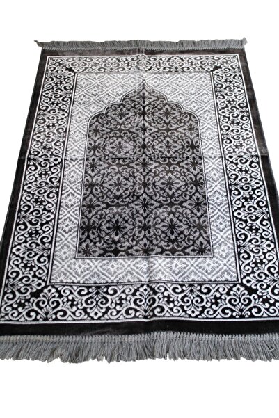 SALVUS سجادة صلاة مخملية فاخرة منقوشة - سجادة صلاة بنمط المسجد البني هدية الح...