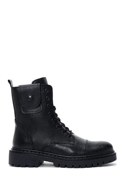 Derimod Black Leather Men's Boots - Zippered, Casual, 24wfd 700318
