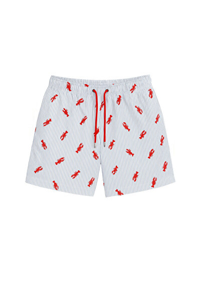 Katia&Bony Boy's frill wave lobster patterned swim shorts blue