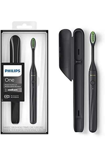 Philips One by Sonicare Rechargeable Toothbrush, Shadow Black, HY1200/06