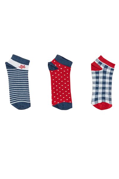Madame Coco Pıssenlit Women's 3-Piece Booties Socks 80% Cotton, 17% Polyamide, 3% Elastane 36-40