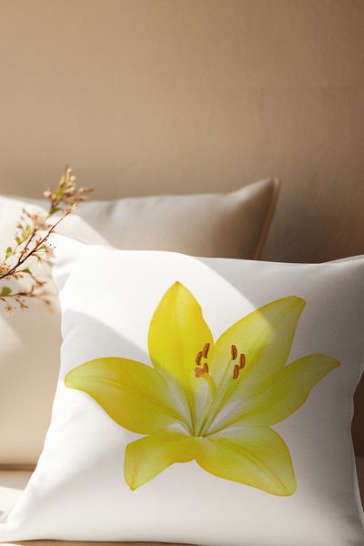 qoeuyl boutique Colorful Lily Flower Printed Gift Satin Decorative Pillow