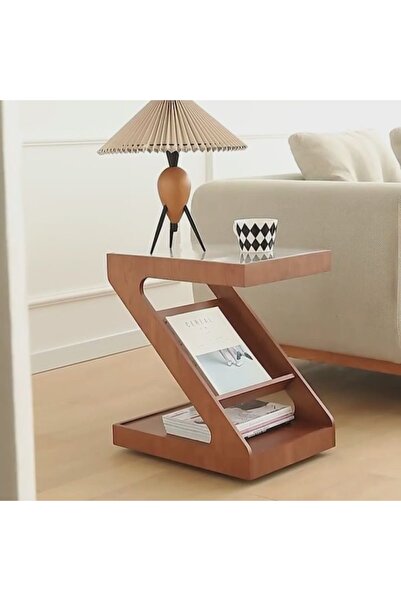 ka tasarım Z Formlu Modern Tasarım Ahşap Sehpa Ve Gazetelik / Dergilik