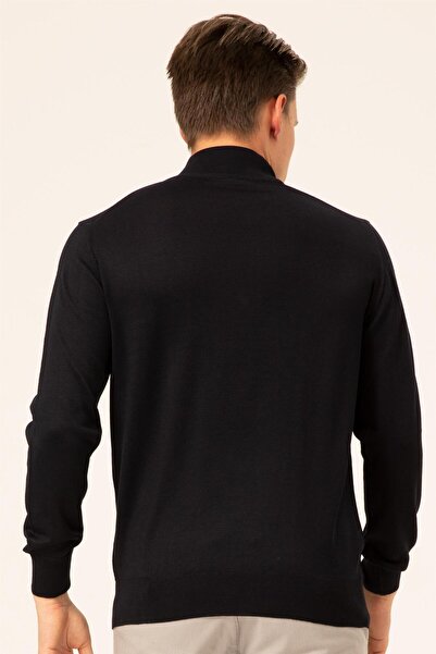 SÜVARİ Πλεκτό με μισό ζιβάγκο Navy Blue Regular Plain