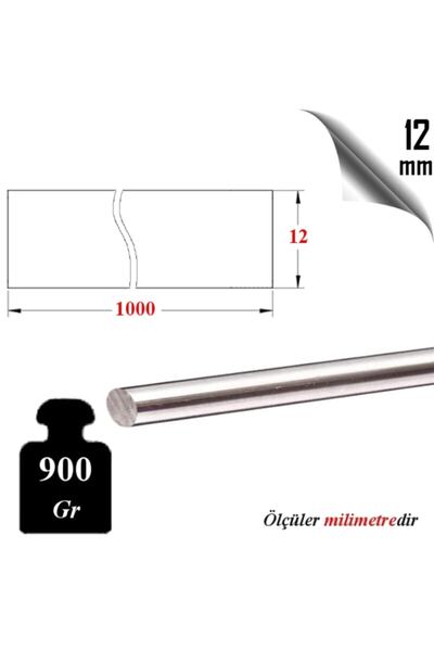 PÇS Paslanmaz Paslanmaz Çelik 304 Çubuk ( Mil ) Ø 12 Mm (1 METRE)