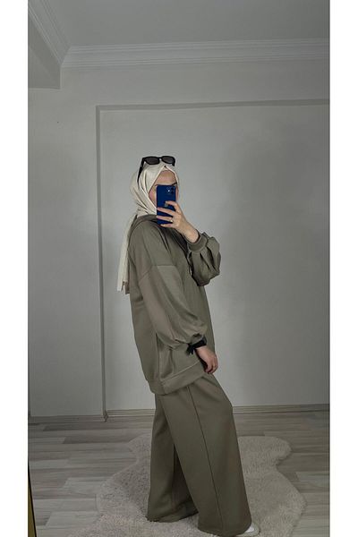 My City Lycra Combed Crepe Oversize Tracksuit Set - Petrol Blue