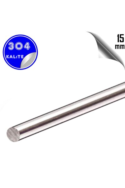 PÇS Paslanmaz Paslanmaz Çelik 304 Çubuk ( Mil ) Ø 15 Mm (1 METRE)