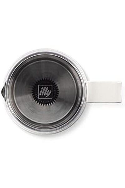 illy Electric Milk Frother by Piero Lissoni for Hot & Cold Milk Foam & Hot Chocolate - White