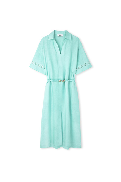 İpekyol Cutout detaylı keten elbise