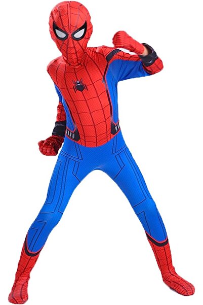 EvrikaUnity Costum Spiderman pentru copii, cu cagula si manusi, Supererou, 5-...