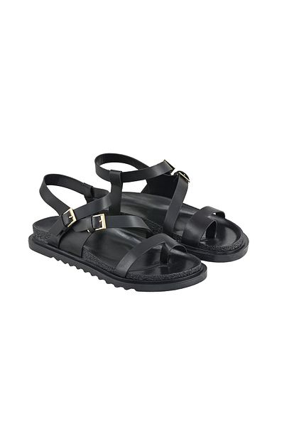 NOOSY Sandale de damă Flip Flop cu curele la gleznă