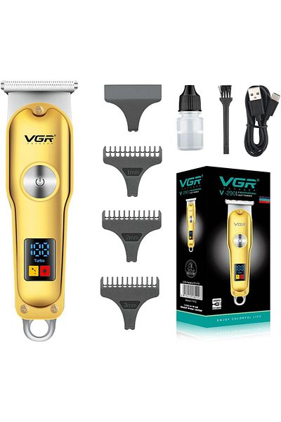 VGR V-290 Digital Display Professional Cordless Hair Clippers Cutter Rechargeable Wireless Hair