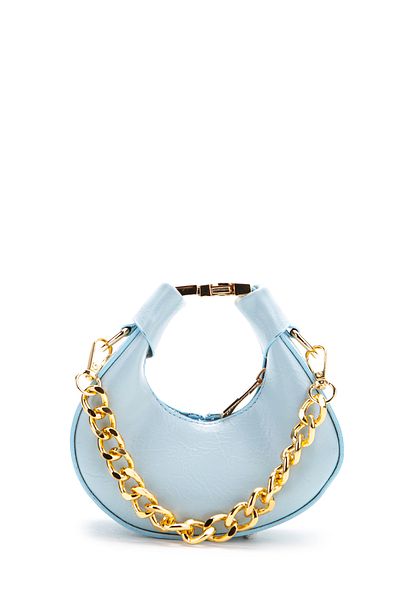 minebag Mini geantă crossbody cu curea lungă cu blocare metalică Rio Baby Blue