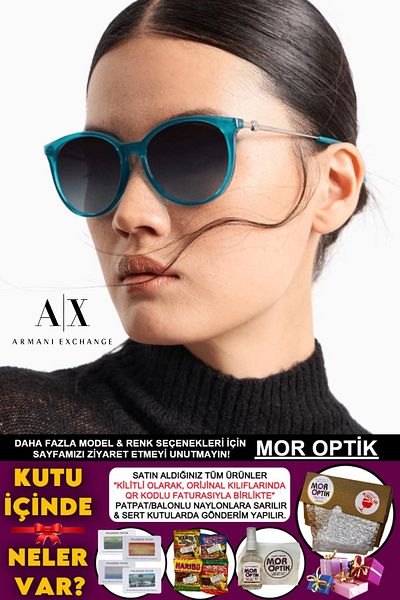 Armani Exchange Ax4140S 82374S 55-17-140 2N "Petrole Blue Oval Cat Eye"