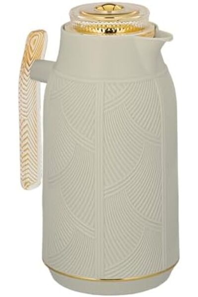 ALSAIF Deva Coffee And Tea Vaccum Flask In Grey/gold / Leak-proof And Keeps Drinks Hot 1 Liter