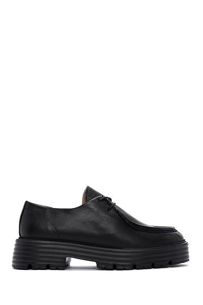 Derimod Black Leather Masculine Women's Shoes - Lace-up, 24wfd 290318