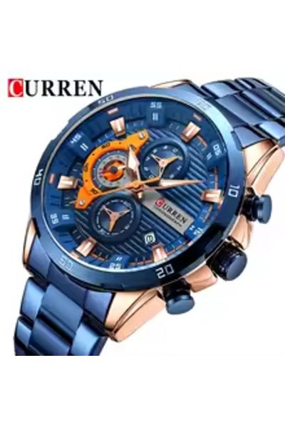 Curren 8402 Men's Chronograph Watch – Waterproof Luxury Stainless Steel Sport Wristwatch