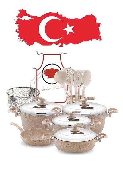 Cady One 18-piece Granite Non-stick Cookware Set With Stainless Steel Lid 109-5002-03-01