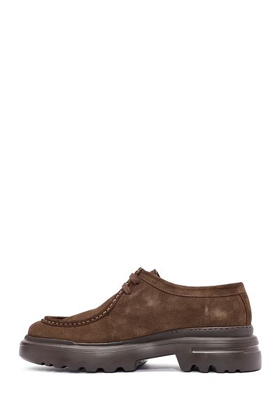 Derimod Men's Suede Leather Casual Shoes - Brown, Lace-Up, 24Wfd 631710