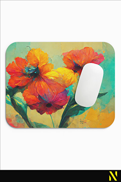 nilizma Mousepad ergonomic colorat cu model de flori, ideal pentru utilizarea acasă și la birou, cu suprafață anti-alunecare.