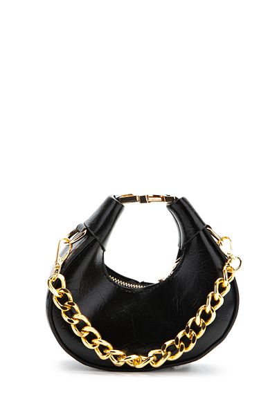 minebag Mini geantă crossbody cu curea lungă cu blocare metalică Rio Black
