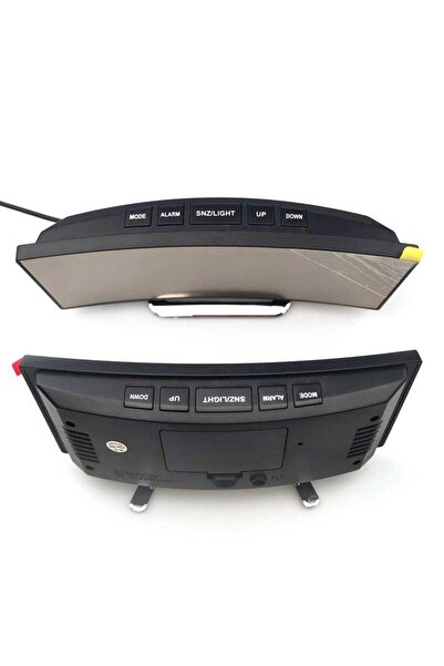 MACVI Macvi® mirror table clock, curved LED screen, alarm, temperature display, White