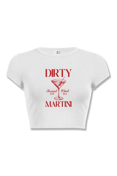Trendiz Γυναικείο 1952 Dirty Martini Social Club Crop White