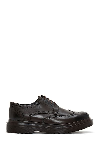 Derimod Men's Brown Leather Casual Shoes - Lace-Up and Thick Sole 24Wfd 664618