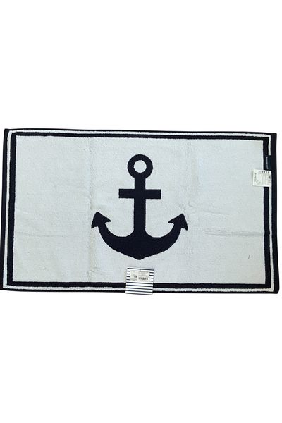 Madame Coco Anchor Foot Towel - Navy Blue - 50X80 cm 100% Cotton
