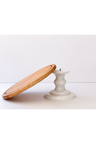 marbelix Gaia Marble Footed 29cm or 32cm Cake & Pastry Presentation with Wooden Top - Cake Stand - Jar Included