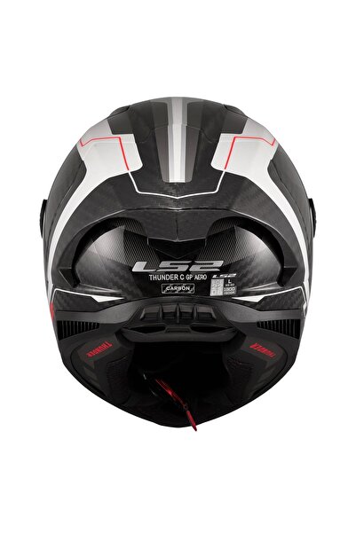 LS2 THUNDER KARBON GP AERO RAUTE BEYAZ-GRİ KASK