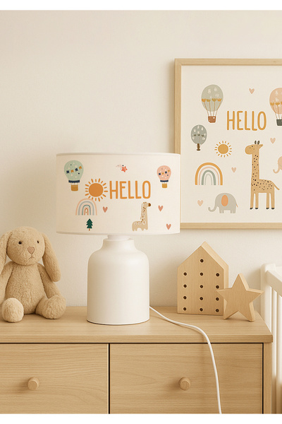 HOMİNG Hello Friends Printed Children's Room Lampshade - Ayd-3395