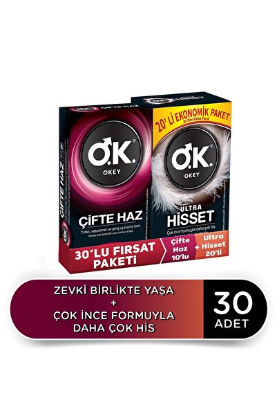 Okey Ultra Hisset 20'li & Çifte Haz 10'lu Prezervatif