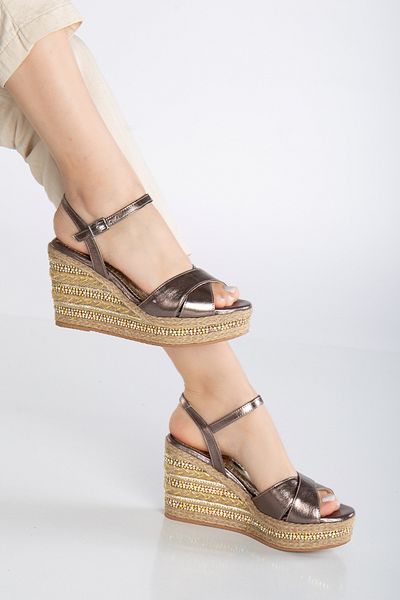 Elile Shoes Genuine Leather Wedge Heel Sandals from Size 33 to Size 45