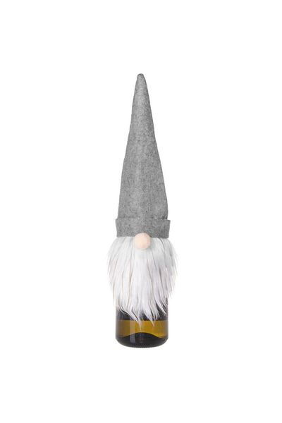 Springos Decoration for wine bottles or juice bottles, dwarf model, 37 x 12 cm, gray