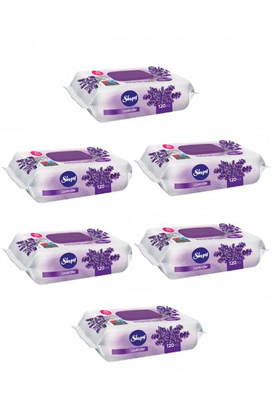 Sleepy Set Of 6 X Wet Wipes, Lavender Extract, 120 Pcs, 720 Pcs