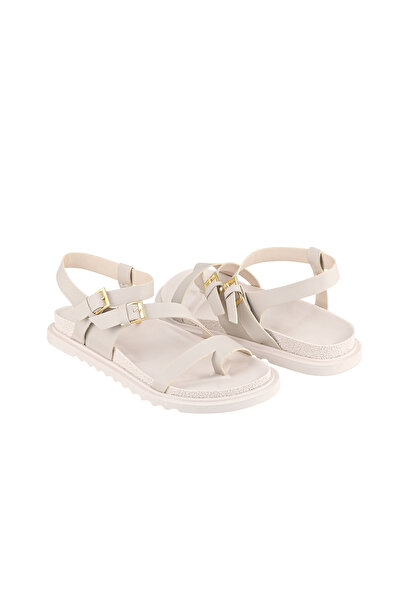 NOOSY Ecru Women's Sandals with Ankle Strap