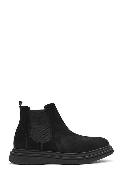 Derimod Men's Black Suede Leather Chelsea Boots 24Wfd 604810