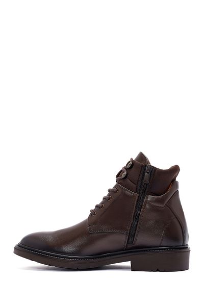 Derimod Men's Brown Zippered Leather Casual Boots 24Wfd 604218