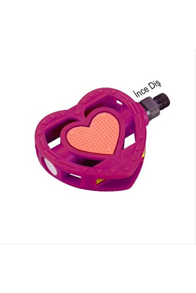 Universal BİSİKLET MTB PEDAL PEMBE KALPLİ 20 İNCE DİŞ