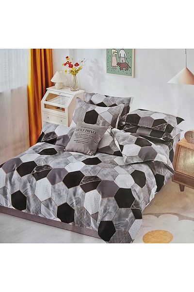 Kotonia Home Thick and Fine Bed Linen, Xxl - Geometric Pattern, 6 Pieces, Talo, 06
