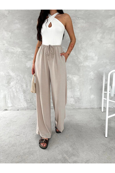 velmorafashion Velmora Ayrobin Oversized Pants - Beige -