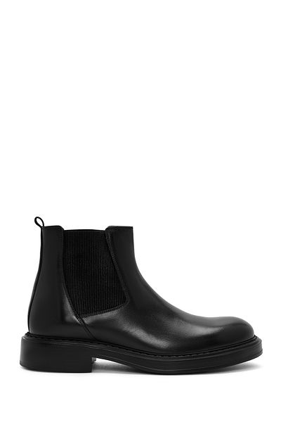 Derimod Men's Black Leather Casual Chelsea Boots 24Wfd 722318